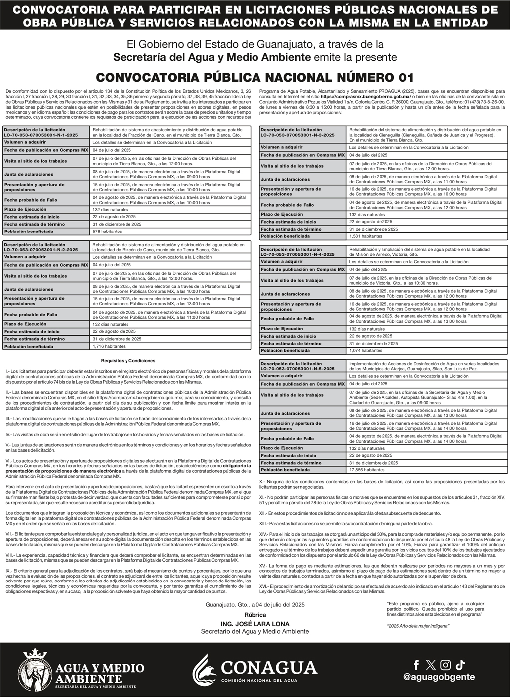 Convocatoria 01